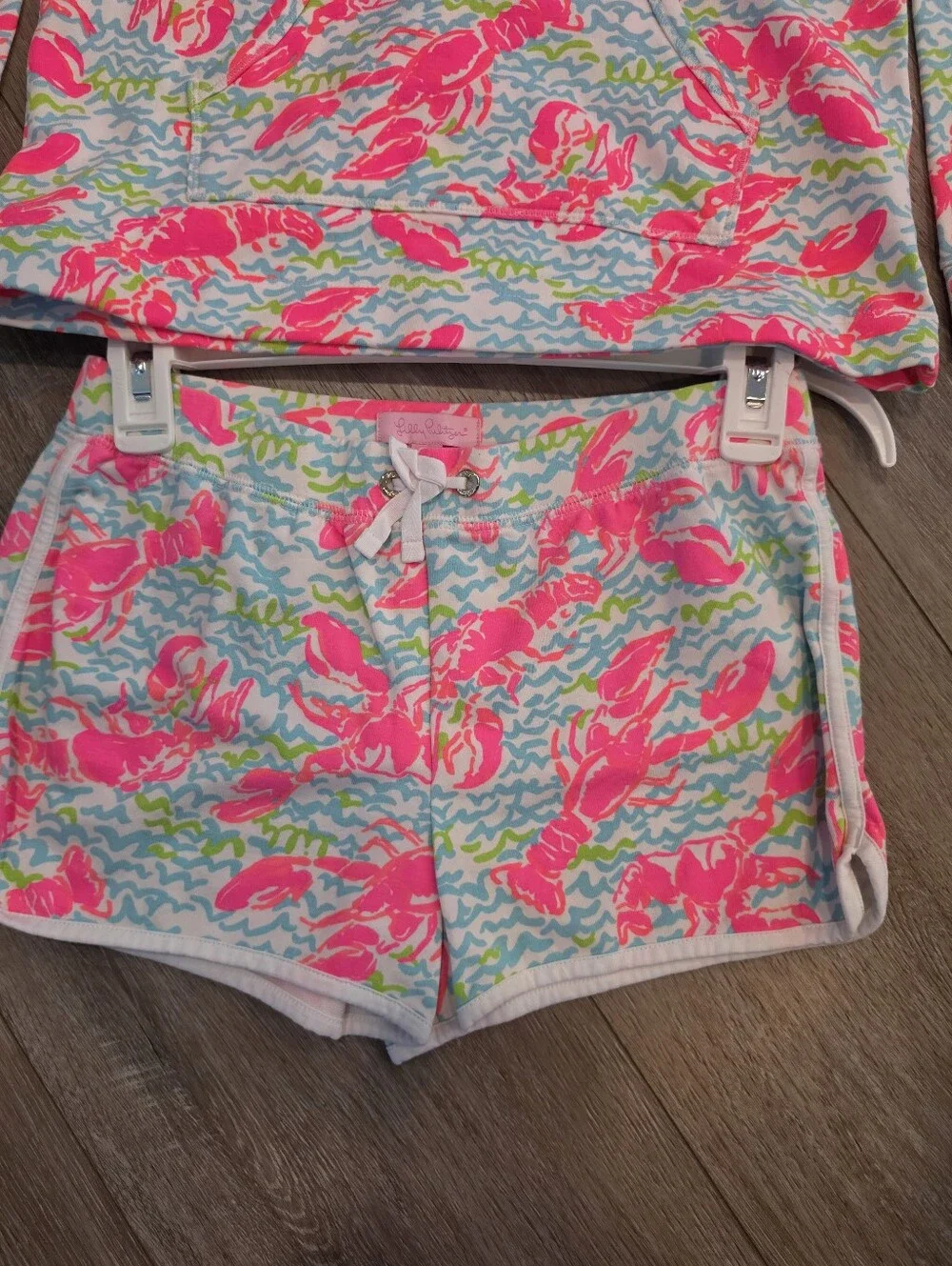 Lilly Pulitzer Pink Lobster Half-Zip Short Set